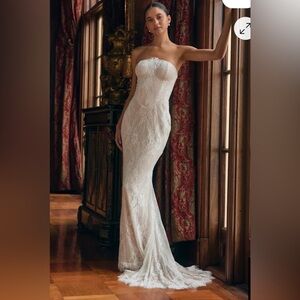 Lulu's Valeria Lace Strapless Bustier Maxi Dress size M NWT